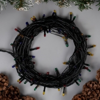 Гирлянда «Нить» 7 м, IP20, тёмная нить, 100 ламп, свечение мульти, 8 режимов, 220 В Гирлянда «Нить» 7 м, IP20, тёмная нить, 100 ламп, свечение мульти, 8 режимов, 220 В