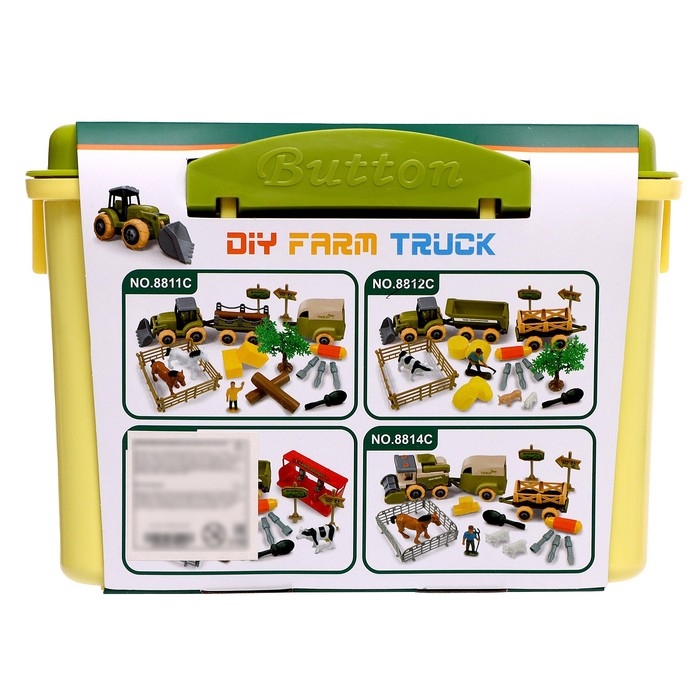 Конструктор винтовой «Трактор с 2 прицепами», с отвёрткой, и аксессуарами Конструктор винтовой «Трактор с 2 прицепами», с отвёрткой, и аксессуарами