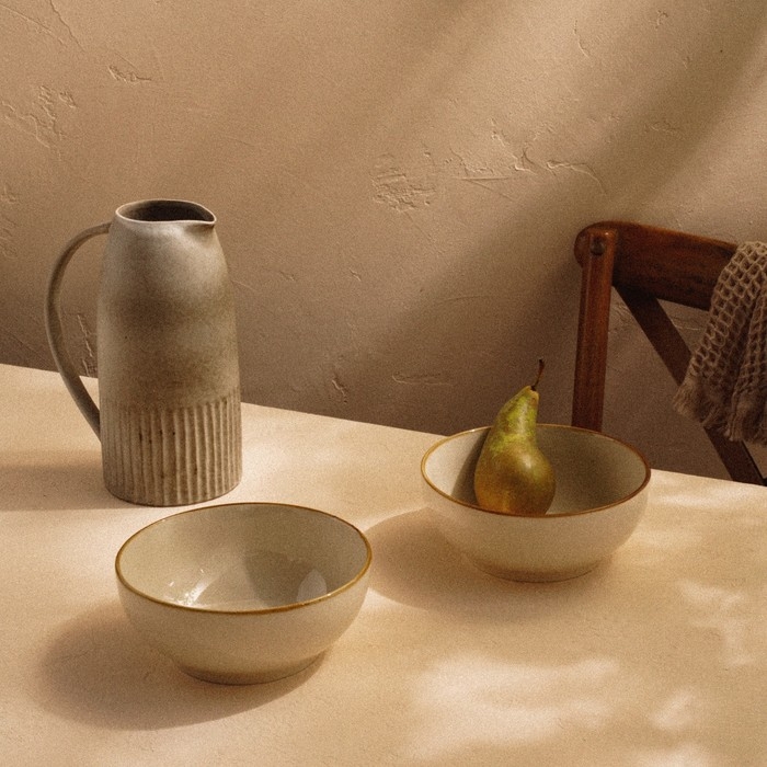 Набор мисок фарфоровых SL Home «Леггеро», 1,2 л, d=18,5 см, цвет бежевый Набор мисок фарфоровых SL Home «Леггеро», 1,2 л, d=18,5 см, цвет бежевый