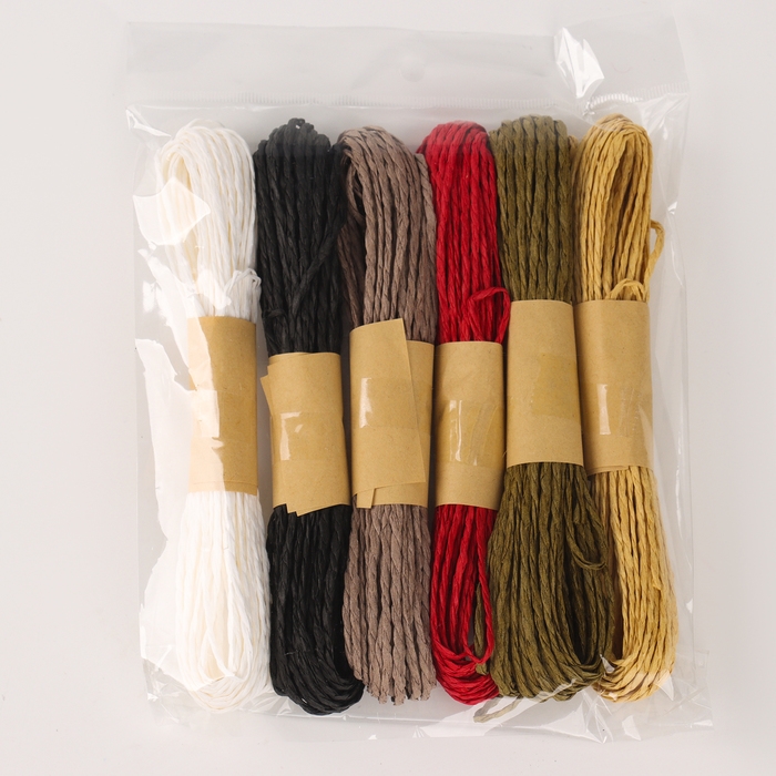Рафия &laquo;Природа&raquo;, длина 1шт. &mdash; 10 м., набор 6 шт., цвет МИКС