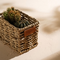 Кашпо ручного плетения из соломы Sima home, 12х8х8,5 см, прямоугольное