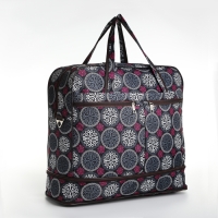 Сумка дорожная женская на молнии, с увеличением, 3 наружных кармана, длинный ремень, цвет чёрный/серый Сумка дорожная женская на молнии, с увеличением, 3 наружных кармана, длинный ремень, цвет чёрный/серый