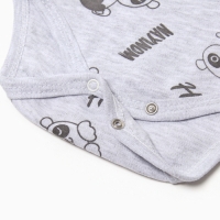 Боди детский, цвет тёмно-серый, рост 68 см