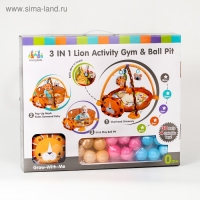 Развивающий коврик 3 в 1 &laquo;Лев&raquo;, 68x68 см, 30 цветных шариков, 4 игрушки