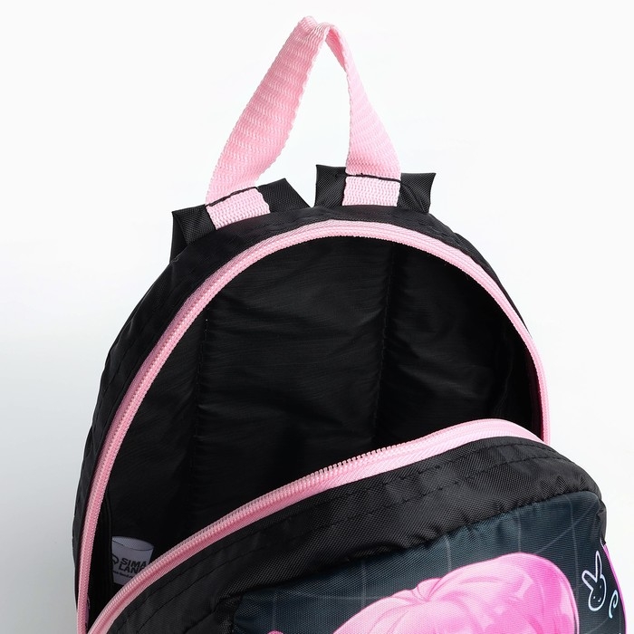 Рюкзак школьный детский для девочки &laquo;Аниме&raquo;, 20х13х26, отд на молнии, чёрный