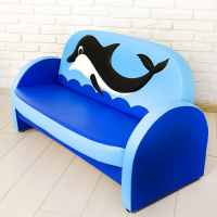 Комплект мягкой мебели &laquo;Агата&raquo;, цвет сине-голубой, с дельфином