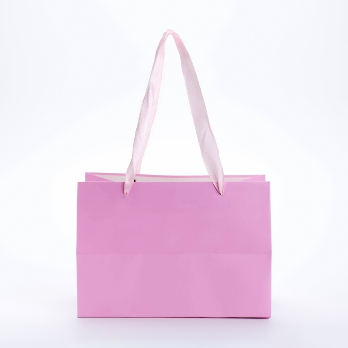 Пакет подарочный с широким дном 20 × 14 × 13,2 см, розовый Пакет подарочный с широким дном 20 × 14 × 13,2 см, розовый