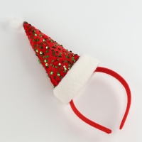 Карнавальный ободок новогодний для волос детский «Колпак», красный Карнавальный ободок новогодний для волос детский «Колпак», красный
