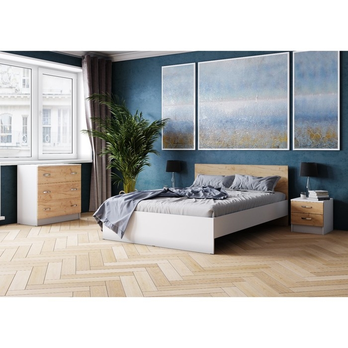 Комод, 820х420х800, Белый/дуб крафт золотой (Спальня Ронда)