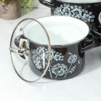 Набор эмалированных кастрюль «Ажур», 3 предмета: 2.4 л, 3.4 л, 5 л, индукция Набор эмалированных кастрюль «Ажур», 3 предмета: 2.4 л, 3.4 л, 5 л, индукция