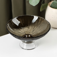 Ваза стеклянная для фруктов «Фейерверк», 350 мл, 15×7,5 см, цвет серый Ваза стеклянная для фруктов «Фейерверк», 350 мл, 15×7,5 см, цвет серый