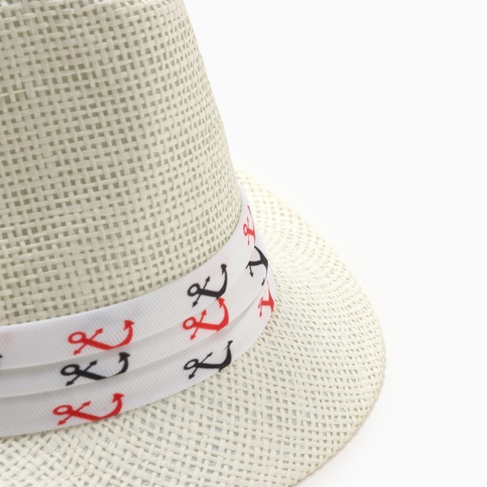 Шляпа мужская MINAKU, цвет белый, р-р 58 Шляпа мужская MINAKU, цвет белый, р-р 58