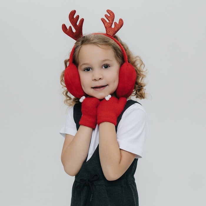 Новый год! Карнавальный набор &laquo;Зимнее чудо&raquo;: ободок-наушники, варежки