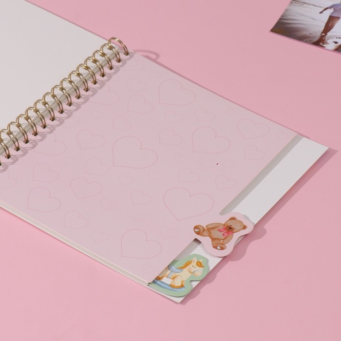 Фотоальбом на спирали 20 листов "Посмотрите на меня!" объёмный элемент + 4 вкладки 24х24 см   104995