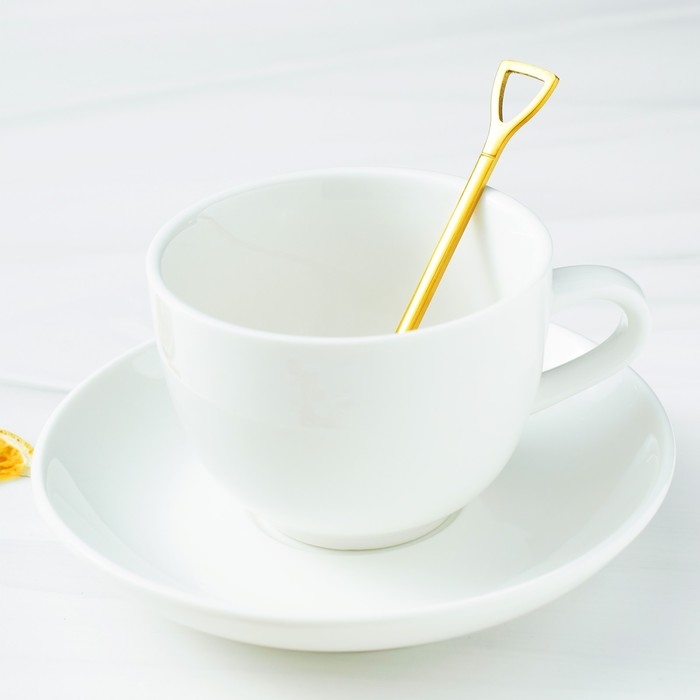 Ложка десертная из нержавеющей стали Magistro &laquo;Лопата&raquo;, длина 12 см, цвет золотой