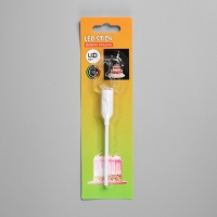 Светодиодная свеча "Цифра 3", 14.5 см, от батареек LR1130х3 (в комплекте), свечение мульти (RGB) Светодиодная свеча "Цифра 3", 14.5 см, от батареек LR1130х3 (в комплекте), свечение мульти (RGB)