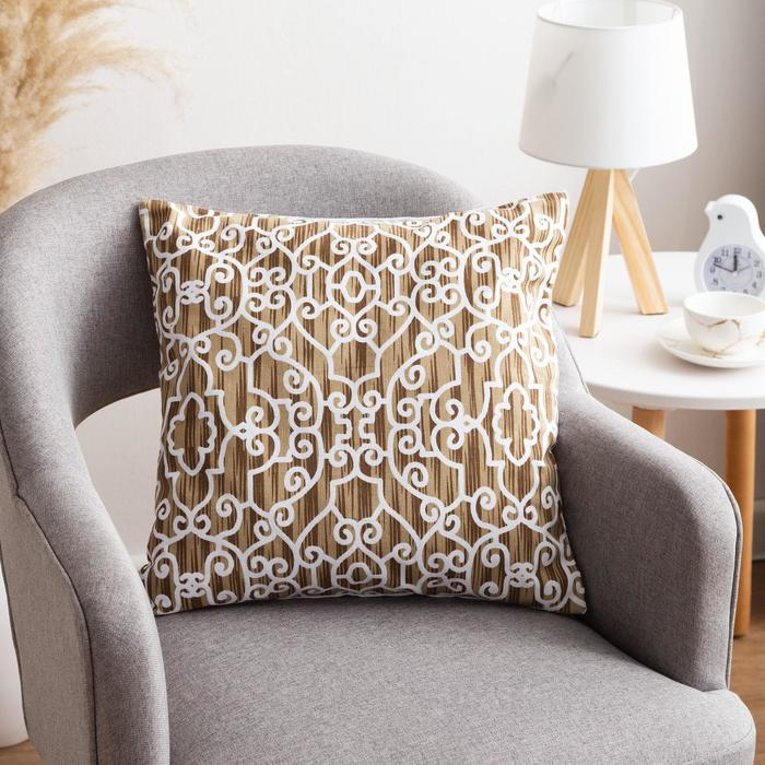 Наволочка декоративная 40х40 см, Pattern beige, 100% хлопок Наволочка декоративная 40х40 см, Pattern beige, 100% хлопок