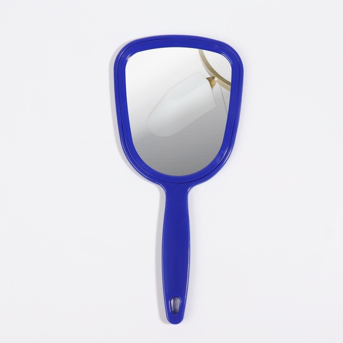 Зеркало с ручкой, зеркальная поверхность 9,5 &times; 10 см, цвет МИКС