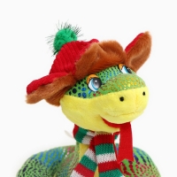 Мягкая игрушка «Змея», в шапке ушанке и шарфе, 15 см Мягкая игрушка «Змея», в шапке ушанке и шарфе, 15 см