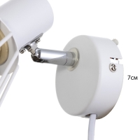 Бра с переключателем на проводе "Хлоя" Е14 40Вт белый 19х10х18см