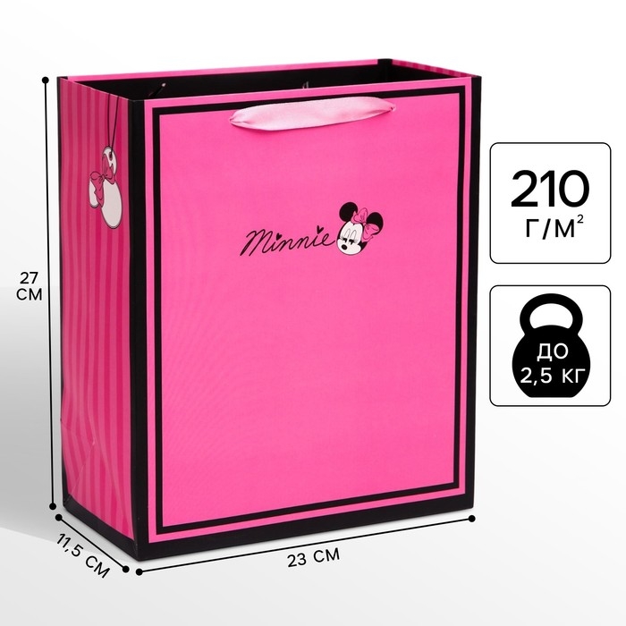 Пакет подарочный, 23х27х11.5 см, упаковка, Минни Маус Пакет подарочный, 23х27х11.5 см, упаковка, Минни Маус