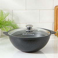 Казан, 3,5 л, стеклянная крышка, литые ручки, антипригарное покрытие, цвет тёмный мрамор Казан, 3,5 л, стеклянная крышка, литые ручки, антипригарное покрытие, цвет тёмный мрамор