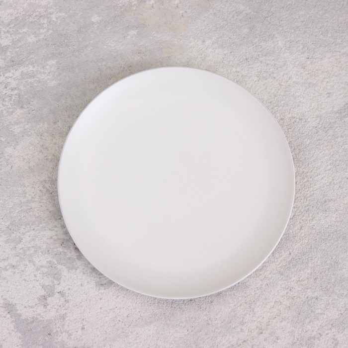 Подсвечник металл "Тарелка", 7,6 см, белый