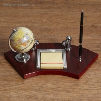 Набор настольный 4в1 с визитницей, 18х35 см, красное дерево Набор настольный 4в1 с визитницей, 18х35 см, красное дерево