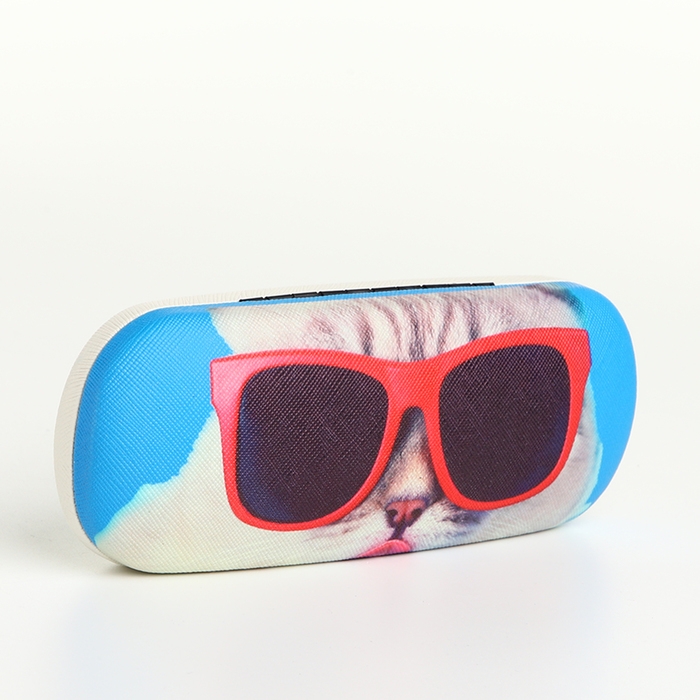 Футляр для очков на хлопушке, длина 16 см, цвет голубой Футляр для очков на хлопушке, длина 16 см, цвет голубой