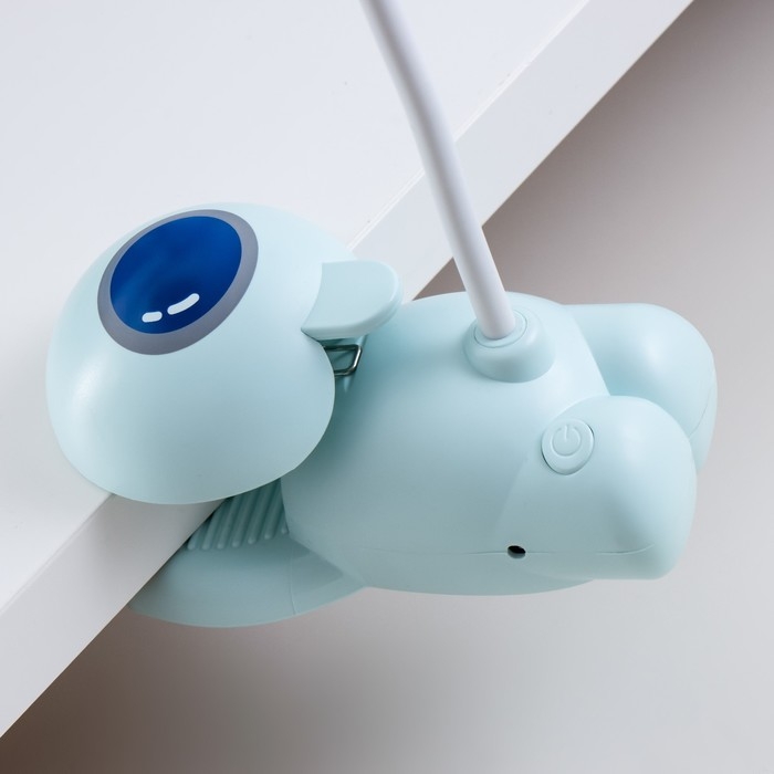 Настольная лампа "Робот" LED 5Вт USB АКБ лазурный 11,8х7,8х31 см RISALUX