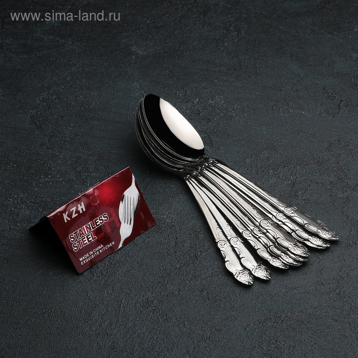 Ложки столовые из нержавеющей стали &laquo;Русиано&raquo;, длина 19 см, 12 шт