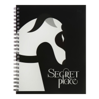 Тетрадь 80 листов в клетку на гребене Secret Place, обложка мелованный картон, матовая ламинация, выборочный лак, фольга, МИКС Тетрадь 80 листов в клетку на гребене Secret Place, обложка мелованный картон, матовая ламинация, выборочный лак, фольга, МИКС