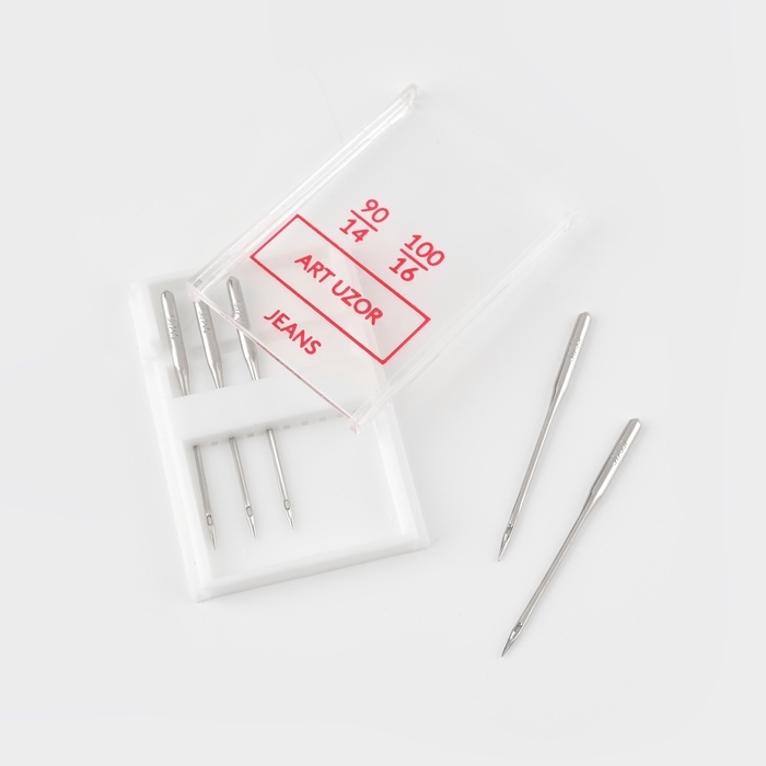 Иглы для бытовых швейных машин, для джинсовых тканей, №90-100, 5 шт