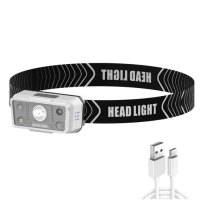 Фонарь налобный аккумуляторный, 180 лм, 1200 мАч, XPG, 2835, 5 режимов, датчик движения Фонарь налобный аккумуляторный, 180 лм, 1200 мАч, XPG, 2835, 5 режимов, датчик движения