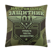 Подушка декоративная Этель "Настоящий защитник" 40х40 см, велюр, 100% п/э Подушка декоративная Этель "Настоящий защитник" 40х40 см, велюр, 100% п/э