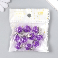 Подвеска декоративная для творчества стекло "Шар - камешки" фиолет d=1,6 см набор 10 шт
