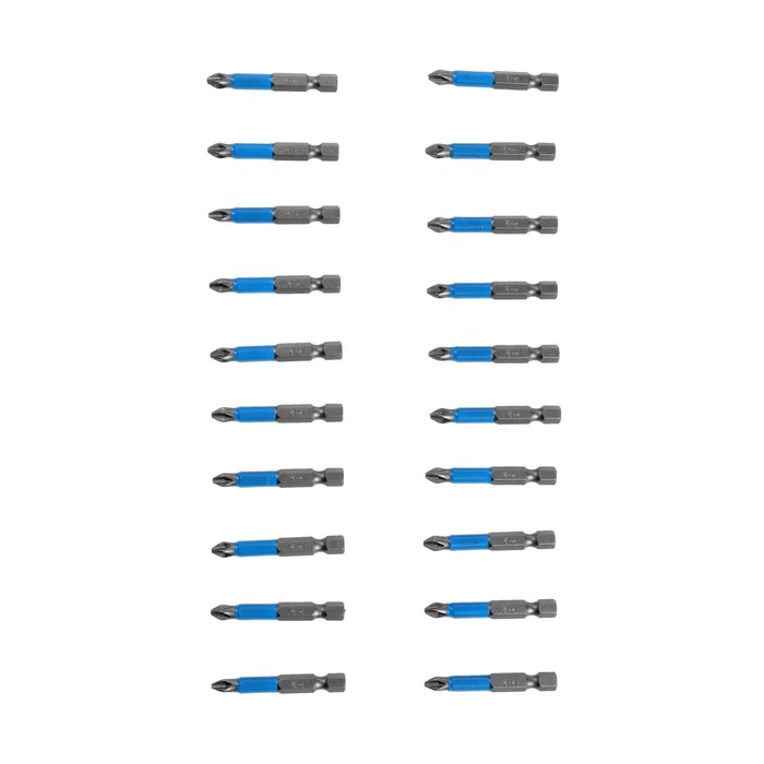 Биты ТУНДРА, сталь S2, пластиковая коробка, PH2 х 50 мм, 20 шт.