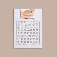 Наклейки для ногтей &laquo;Сердца&raquo;, объёмные, цвет чёрный