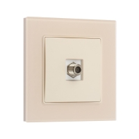 Розетка телевизионная одноместная TOT Matte Glass, скрытая, стекло, бежевая Розетка телевизионная одноместная TOT Matte Glass, скрытая, стекло, бежевая