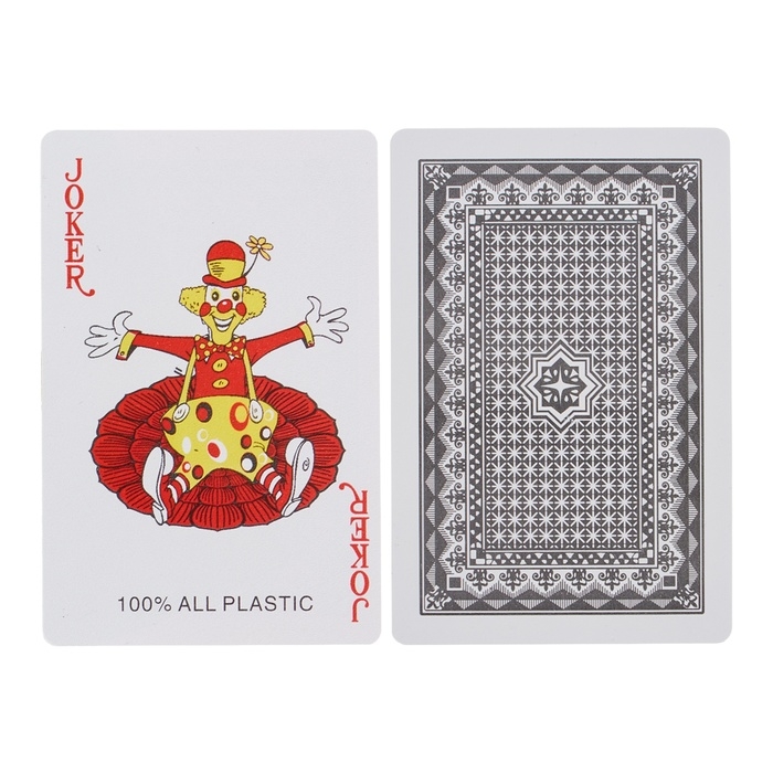 Карты игральные пластиковые 54 шт, 28 мкм, карта 6.5 х 9 см, черные