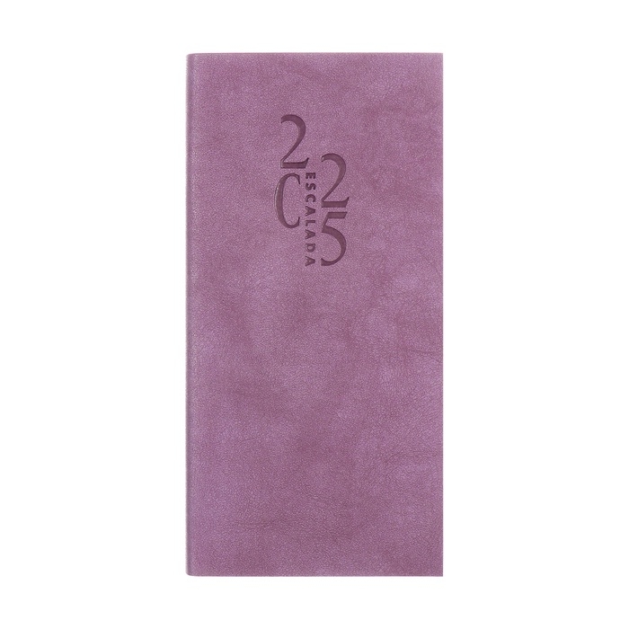 Еженедельник датированный 2025 года, 80х165 мм, 64 листа ESCALADA, мягкая обложка из искусственной кожи, блинтовое тиснение, блок 70 г/м&sup2;, сиреневый