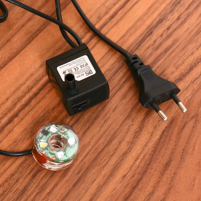 Фонтан "Птички на заборе" 15х17х19 см (с подсветкой)