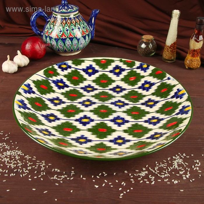 Ляган круглый Риштанская Керамика, 41см МИКС Ляган круглый Риштанская Керамика, 41см МИКС