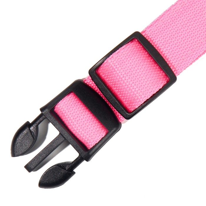 Ошейник с подсветкой размер М, ОШ 40-48 х 2,5 см, 3 режима свечения розовый Ошейник с подсветкой размер М, ОШ 40-48 х 2,5 см, 3 режима свечения розовый