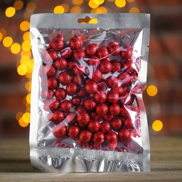 Фигурка для поделок и декора &laquo;Шар&raquo;, набор 55 шт., размер 1 шт: 0,5 &mdash; 1 см, цвет красный