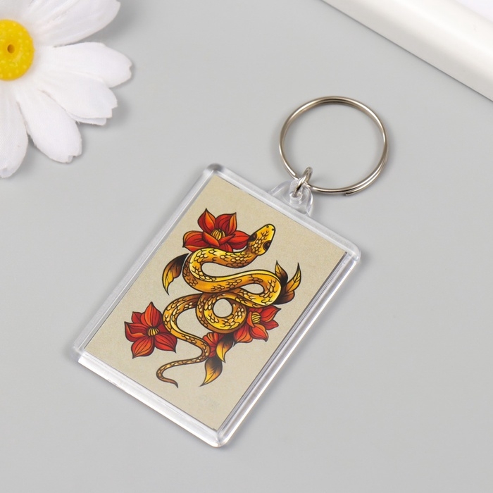 Новогодний брелок акрил Новогодний брелок акрил "Золотая змея" 3,5х5 см