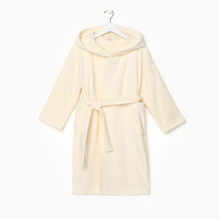 Халат махровый детский Экономь и Я, р. 34, цвет молочный, 100% хлопок, 340 г/м2 Халат махровый детский Экономь и Я, р. 34, цвет молочный, 100% хлопок, 340 г/м2
