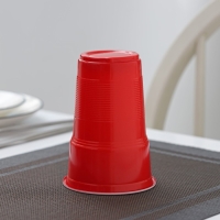 Стаканы пластиковые одноразовые &laquo;Факел Экстра&raquo;, 500 мл, в наборе 10 шт, цвет красно-белый