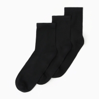 Набор мужских носков (3 пары), цвет черный, р-р 25 Набор мужских носков (3 пары), цвет черный, р-р 25