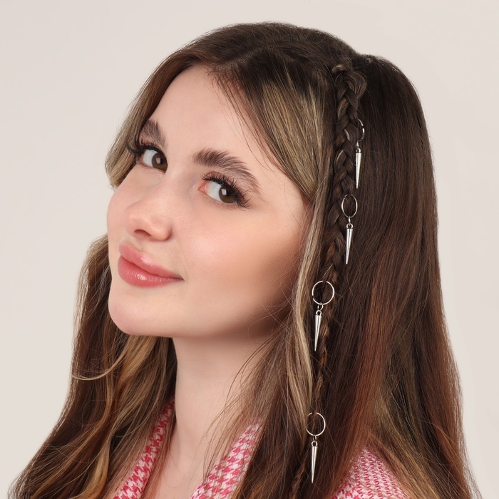 Пирсинг для волос «Клин», 4,1 × 1,3 см, 10 шт, цвет серебристый Пирсинг для волос «Клин», 4,1 × 1,3 см, 10 шт, цвет серебристый